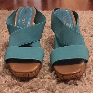 Teal Matisse strappy heels